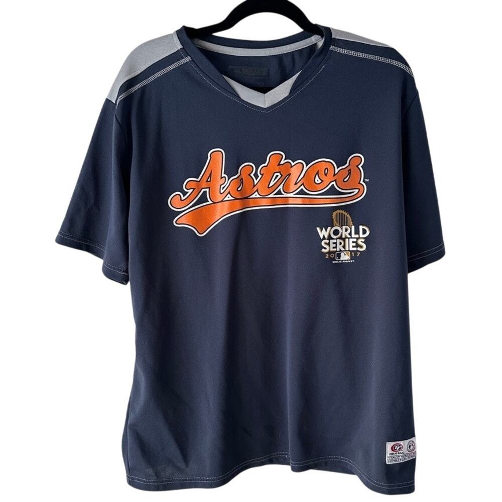 Houston Astros 2017 World Series True Fan Jersey Shirt Navy Large MLB
